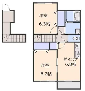 ホワイトフォレスト【201号室号室】の間取り