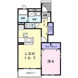 ウェストリバー 参番館【1階】の間取り