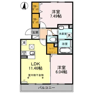 コスモス B【3階】の間取り
