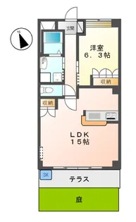 ガーデニングヒルズ北野345【1階】の間取り