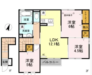 ブルームーン A【2階】の間取り