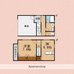ツインメゾン【1階】の間取り