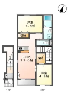 ブルーシエル【2階】の間取り