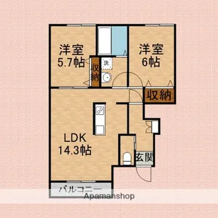 メゾン ボヌールA棟【1階】の間取り