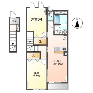 カームオータム南古谷【2階】の間取り