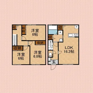 埼玉県志木市中宗岡2丁目【テラスハウス】の間取り