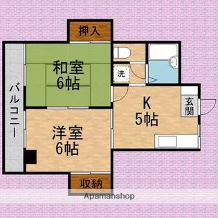 シュガーハイツD棟【3階】の間取り