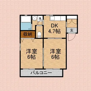 フジパレスA棟【1階】の間取り