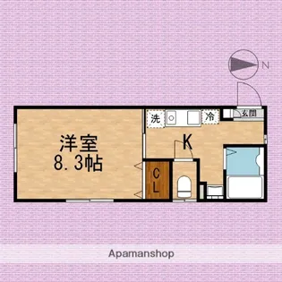 TOMIOハウス【103号室】の間取り