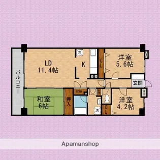 フィオーレ新宿【3階】の間取り