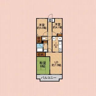 ネオ・アーバン鶴瀬【3階】の間取り