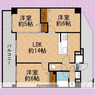 上福岡マンション(仮称)【3階】の間取り