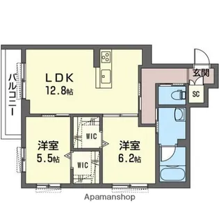 クレシア【1階】の間取り