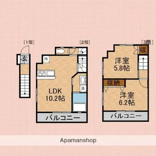 アルマコート志木【2階】の間取り