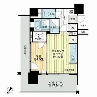 ライオンズ朝霞台ベルポートマークス【7階】の間取り