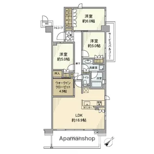 シャリエ朝霞【3階】の間取り