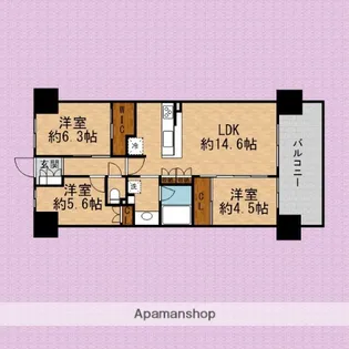 BRILLIACITYふじみ野C棟【12階】の間取り