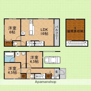 埼玉県志木市下宗岡1丁目【一戸建】の間取り
