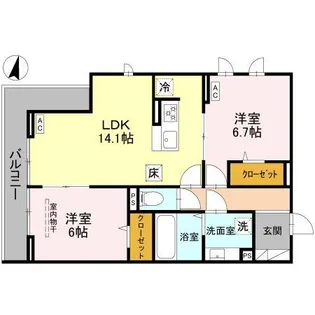 プレジール【1階】の間取り