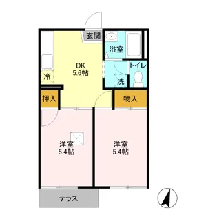 レスポワールハネサ【1階】の間取り