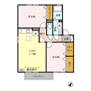 ウール クロッシェ A/B/C【1階】の間取り