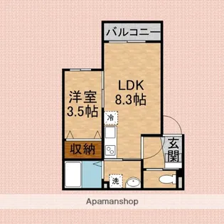 1LDKの間取り画像