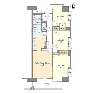UURコート志木【8階】の間取り