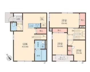 埼玉県志木市幸町1丁目【テラスハウス】の間取り
