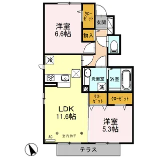 アリス【1階】の間取り