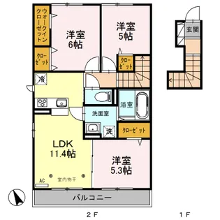 アリス【2階】の間取り