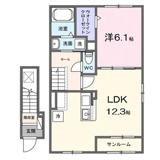 オルタンシア・チェーロ【2階】の間取り