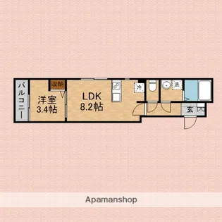 リヴェール川越【102号室】の間取り