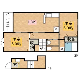 フォンタ−ナ【2階】の間取り