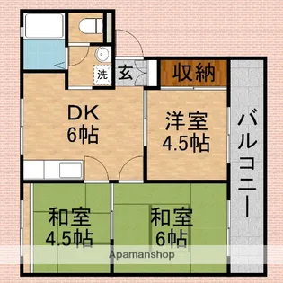 サンヴィレッジ上福岡【201号室】の間取り
