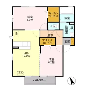 スカイ・エール【1階】の間取り