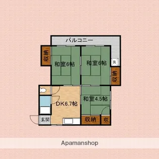 山口コーポ【2階】の間取り