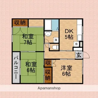 コーポヤカタ【2階】の間取り