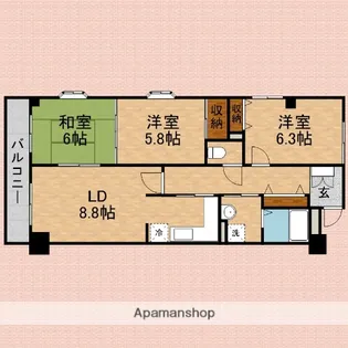 モーニングパーク朝霞【7階】の間取り