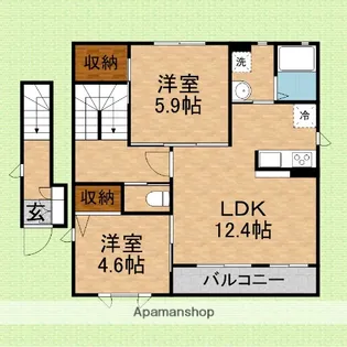 シャーメゾンミスミⅡ【2階】の間取り