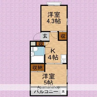 鶴瀬ミオファミリア【3階】の間取り