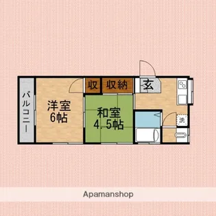 コーポ川上【1階】の間取り