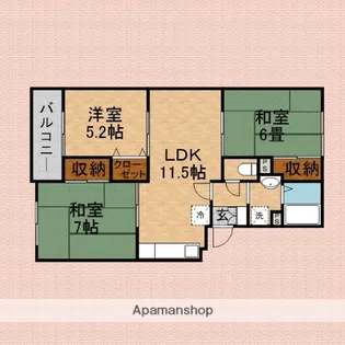 グロースボーネン【1階】の間取り