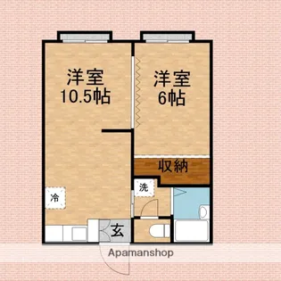 ファミール若林【1階】の間取り