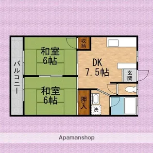 コーポハナブサ【2階】の間取り
