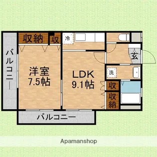 パルティールふじみ野【4階】の間取り