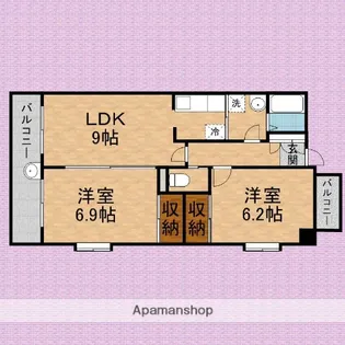 キャドックコンフォート【201号室】の間取り