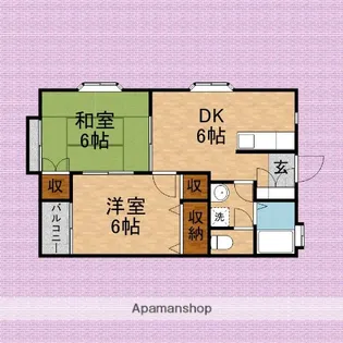 フラワーパレス【105号室】の間取り