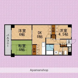 ロイヤルコーポ渡辺【5階】の間取り