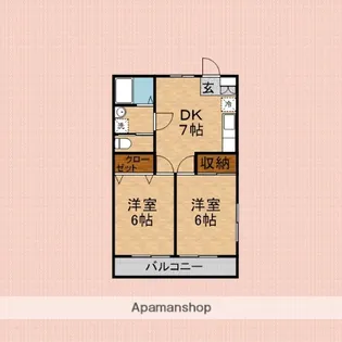 メゾンホソダB【2階】の間取り