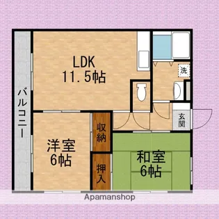 メゾンユートピア【2階】の間取り